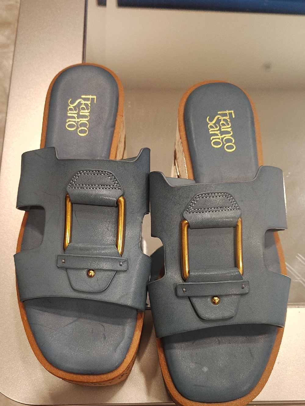 Franco Sarto Blue Sandals with Elegant Design - Picture 9 of 9